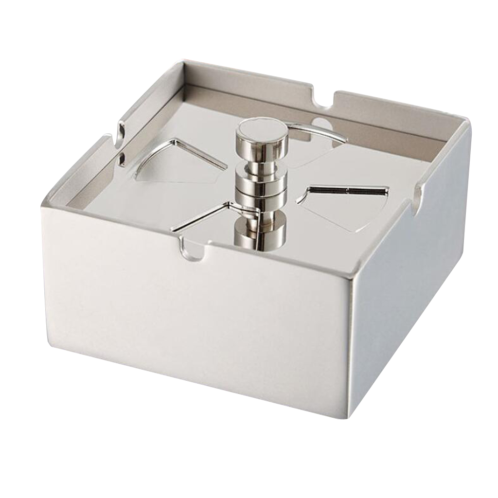 Stainless Steel Square Cigarette Ashtray Ash Tray Home Pub House Cafe Indoor Outdoor Home Office Car 5