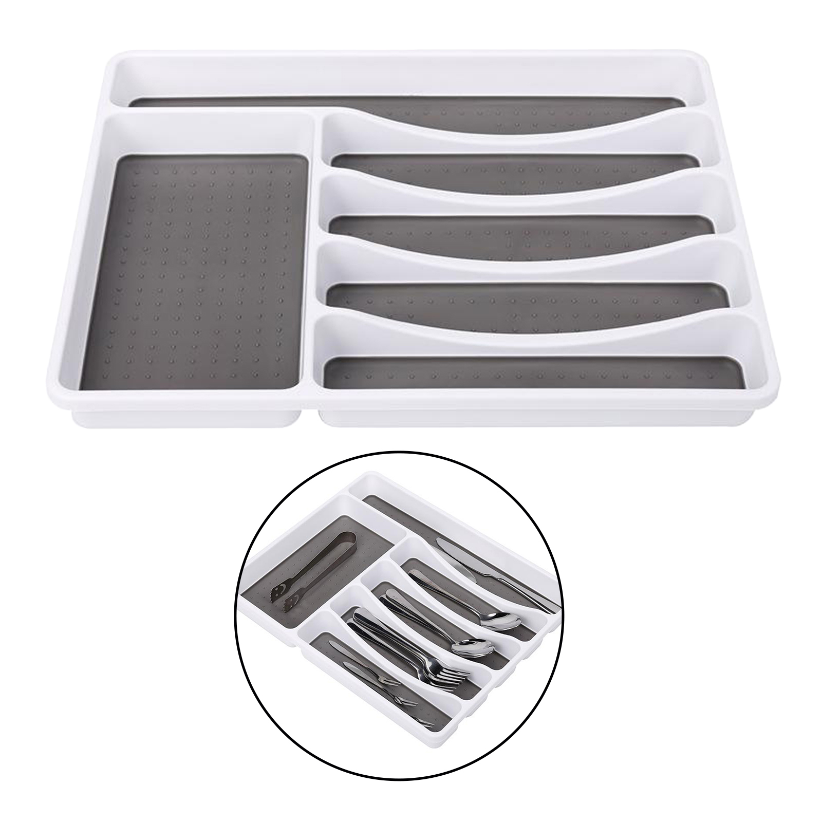 Plastic Cutlery Tray Insert Kitchen Untesil Plastic Drawer Draw Organizer for Home RV Motorhome