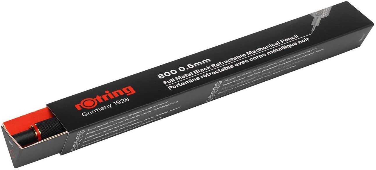 Barril de Prata Rotring Lápis Mecânico Retrátil 0.5mm Preto 1904447 800 3 High Quality Material escolar e de escritório