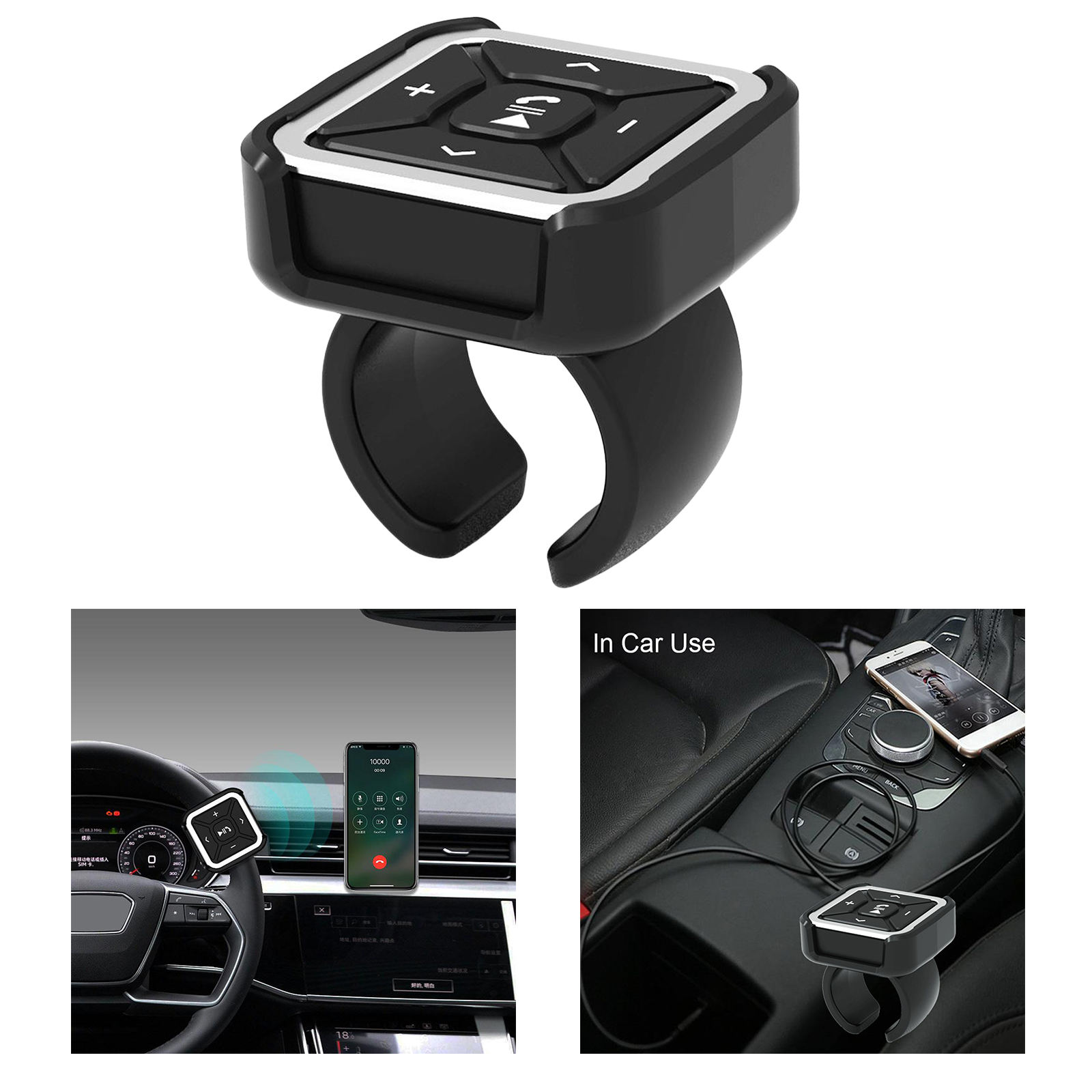 200mAh Car Steering Wheel Bluetooth 5.0 Remote Control Media Button for iOS Android Phone, Car Remote Control