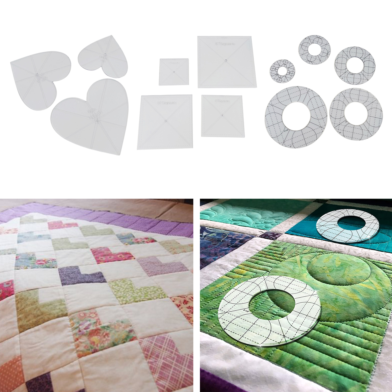 Acrylic Quilt Embroidery Template Patchwork Embroidery Stencils for Fabric DIY Patchwork Tools Sewing Craft Supplies Accessories