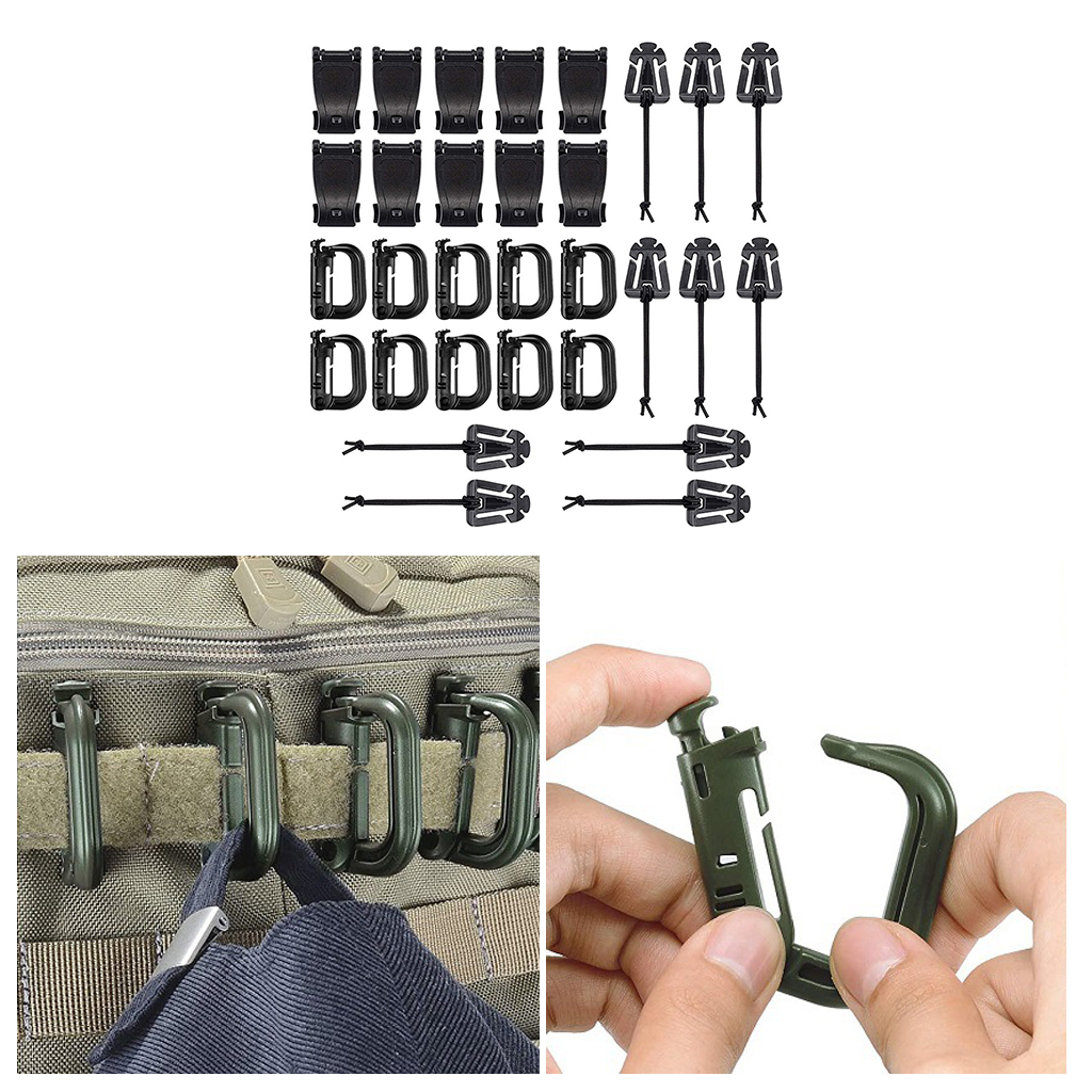 30x Carabiner Clips Outdoor Hiking Keychain Water Bottle Backpack Clasp Lock