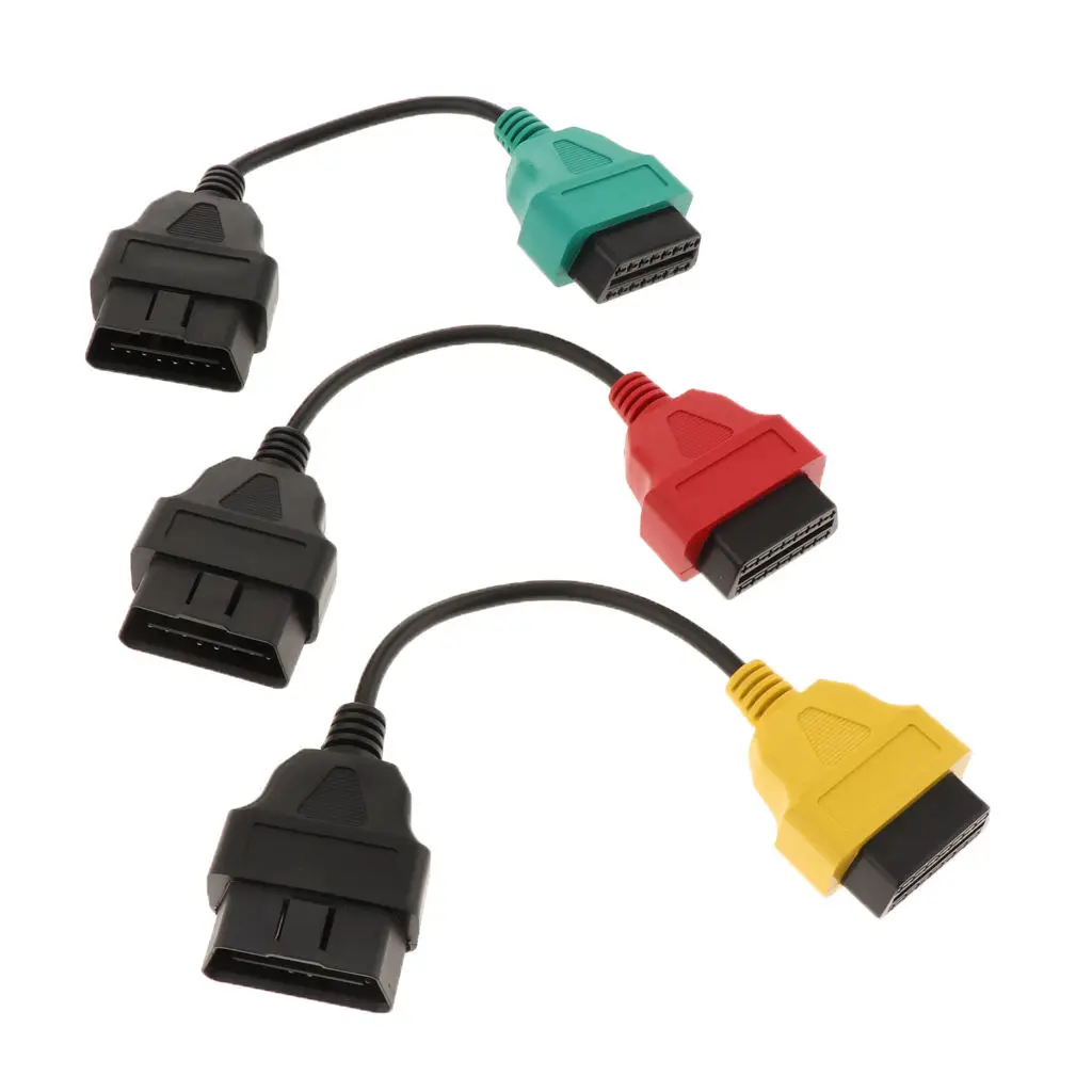 Pack of 3 ECU Connect Scan Adapter Cables for Fiat ECUScan MultiEcuScan