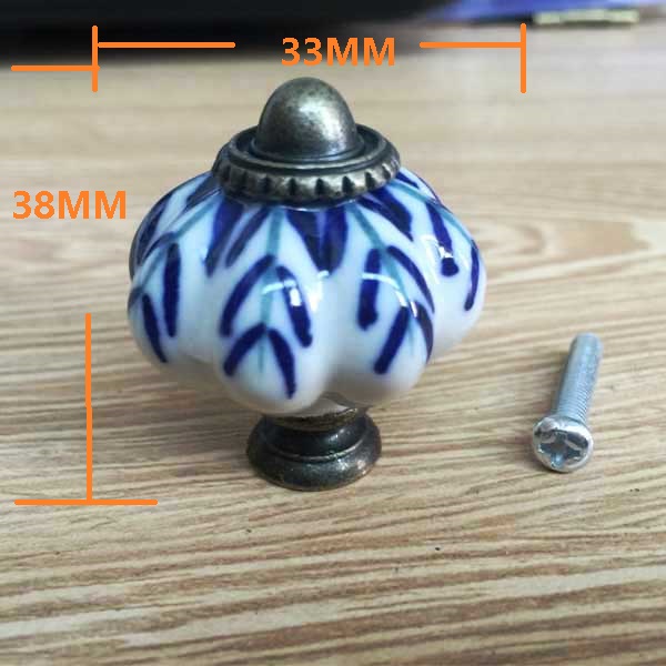 1 Piece Ceramic Pottery Door Pull Handles For Furniture, Kitchen Cabinet Handles