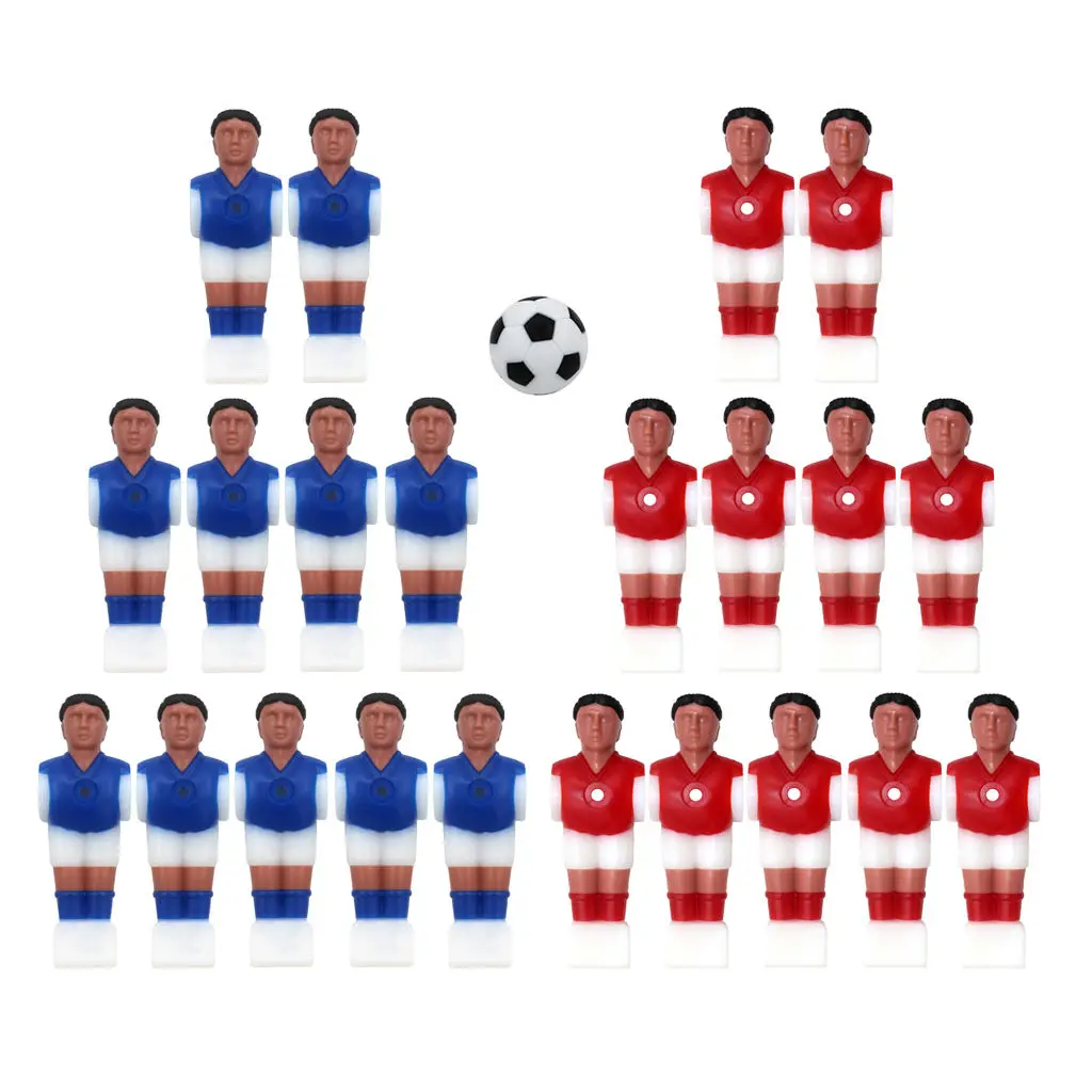 22pcs Foosball Man Table Guys Man Soccer Player Miniature Football Players Part with Ball Game Indoor Entertainment Parts Accs