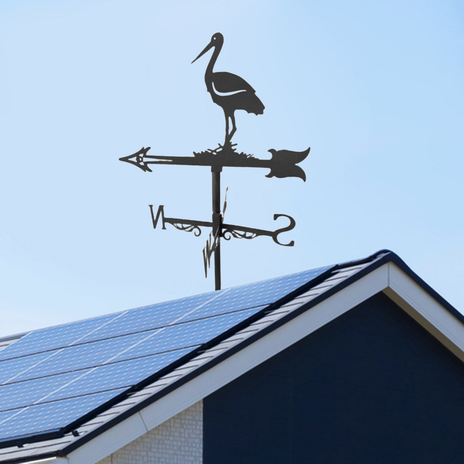 Iron Weathervane Wind Direction Indicator Farm Scene Home Outdoor Garden Iron Weathervanes Garden Outdoor Weather Vane