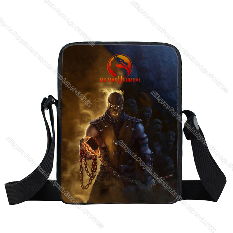 mortal kombat ombro saco do mensageiro jogo lendário combate mini pequeno quadrado saco de telefone celular bolsa pequena crossbody saco