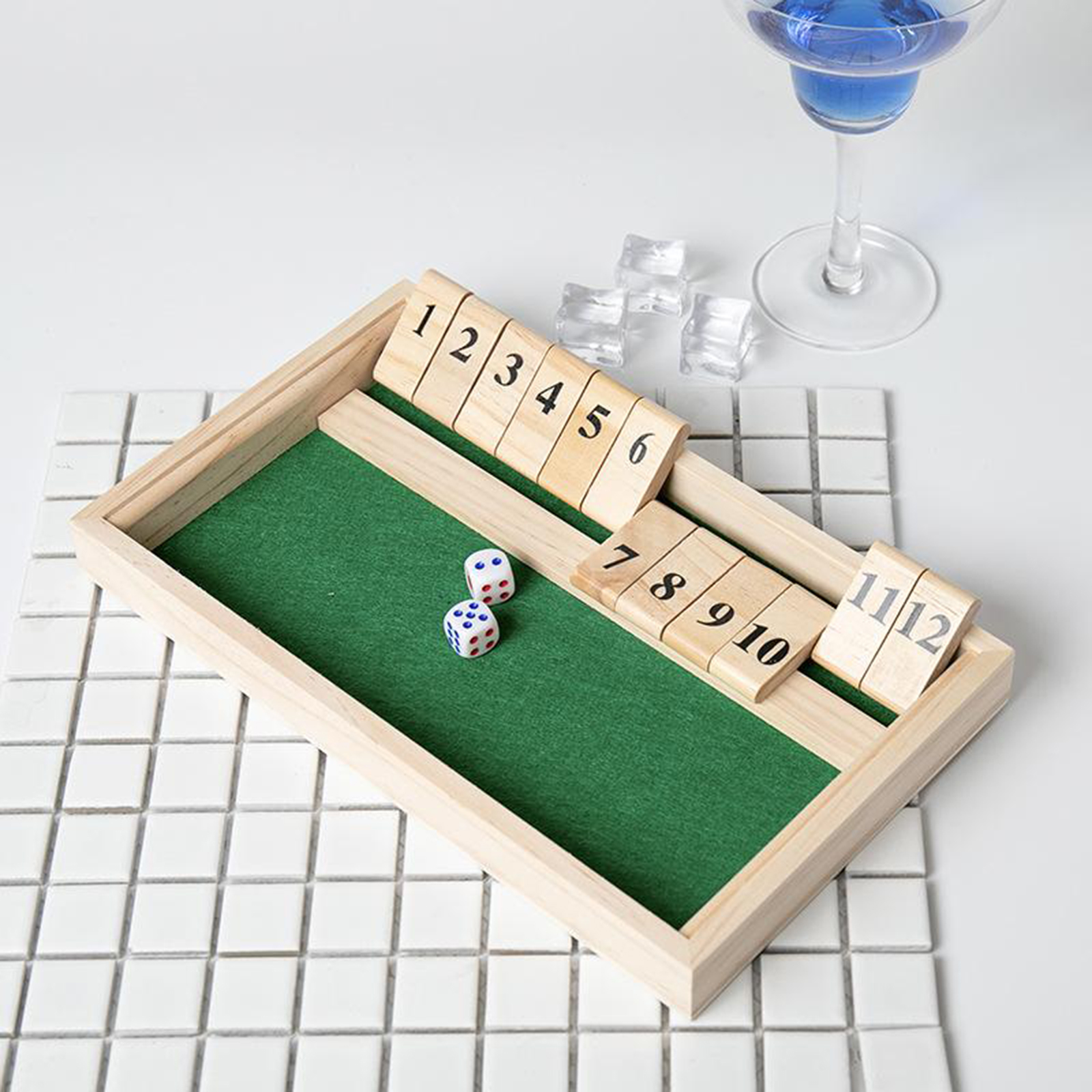 Classic Shut The Box Bar Dice Game Fun Set for Kids Adults Table Games