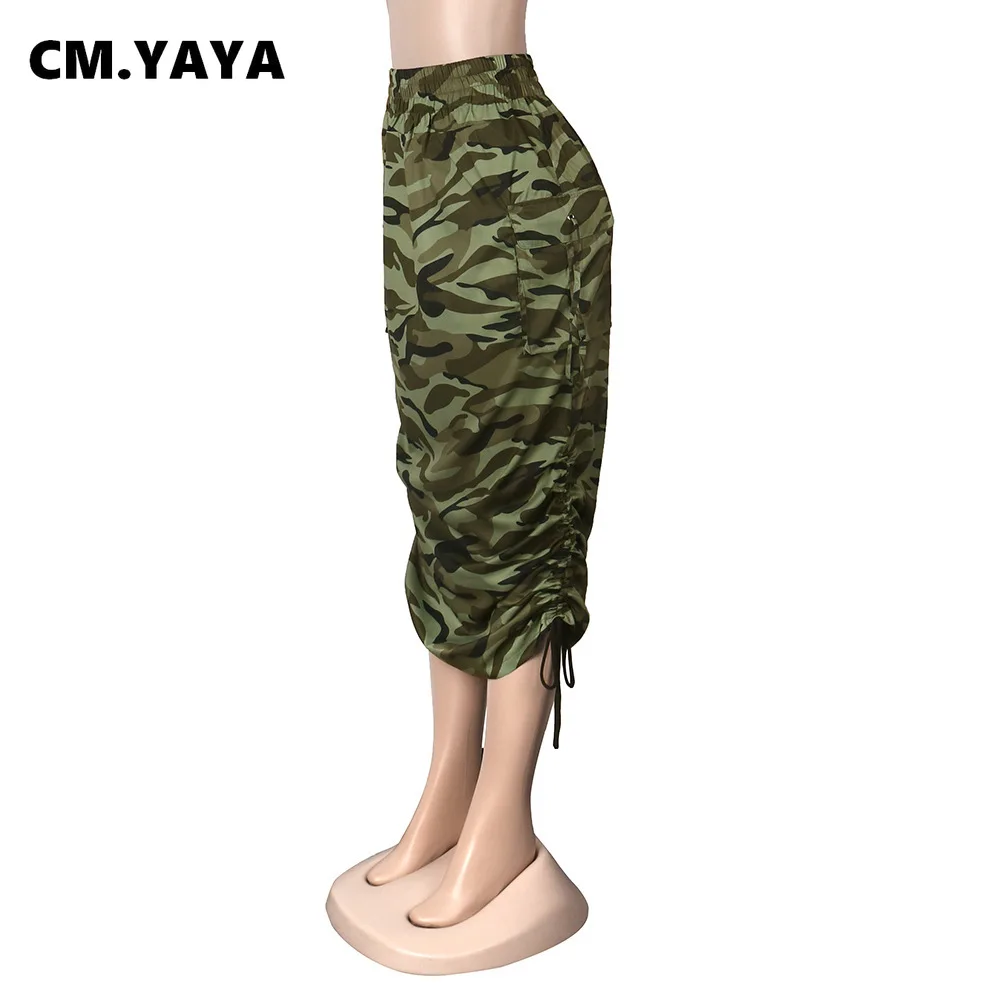 Camouflage Elastic High Waist Skirts