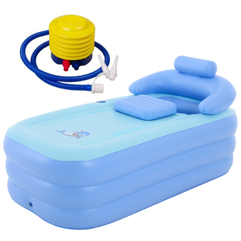 Durable PVC Inflatable Bathtub 160x84x64cm  Bath Tub Armrest Hot Tub