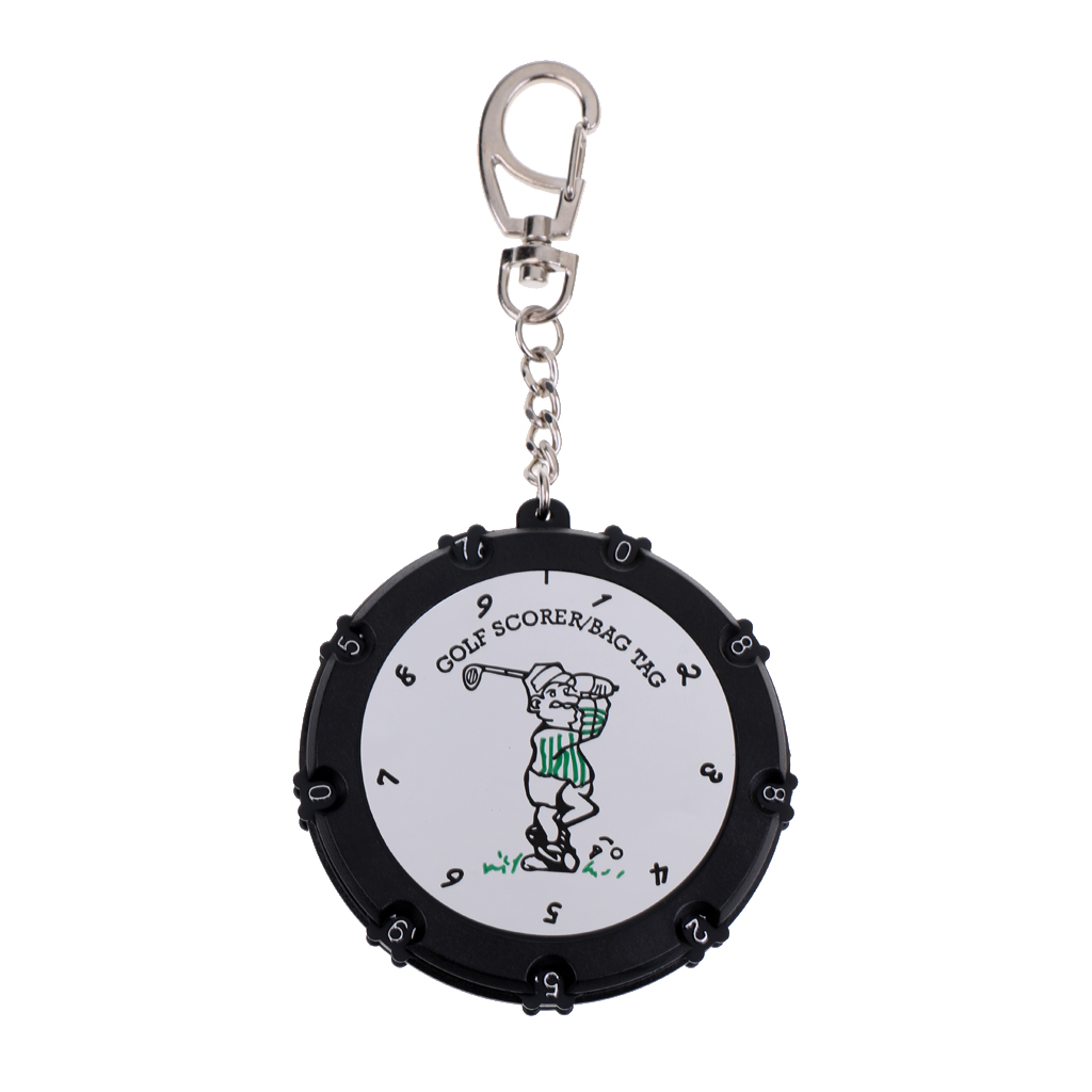 18 Holes Golf Score Counter Scoring Bag Tag Stroke Counter Keyring Silver