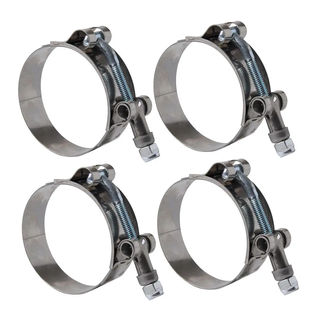 4X 95-103MM Stainless Steel T- Clamps Turbo Intake Silicone Hose Clamps