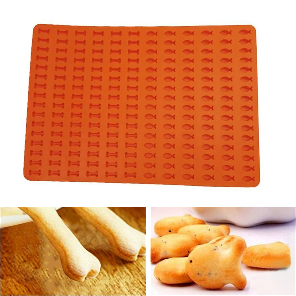 Silicone Baking Mat Bone Fish for Dog Treats Soap Ice Candy Baking Molds Trays