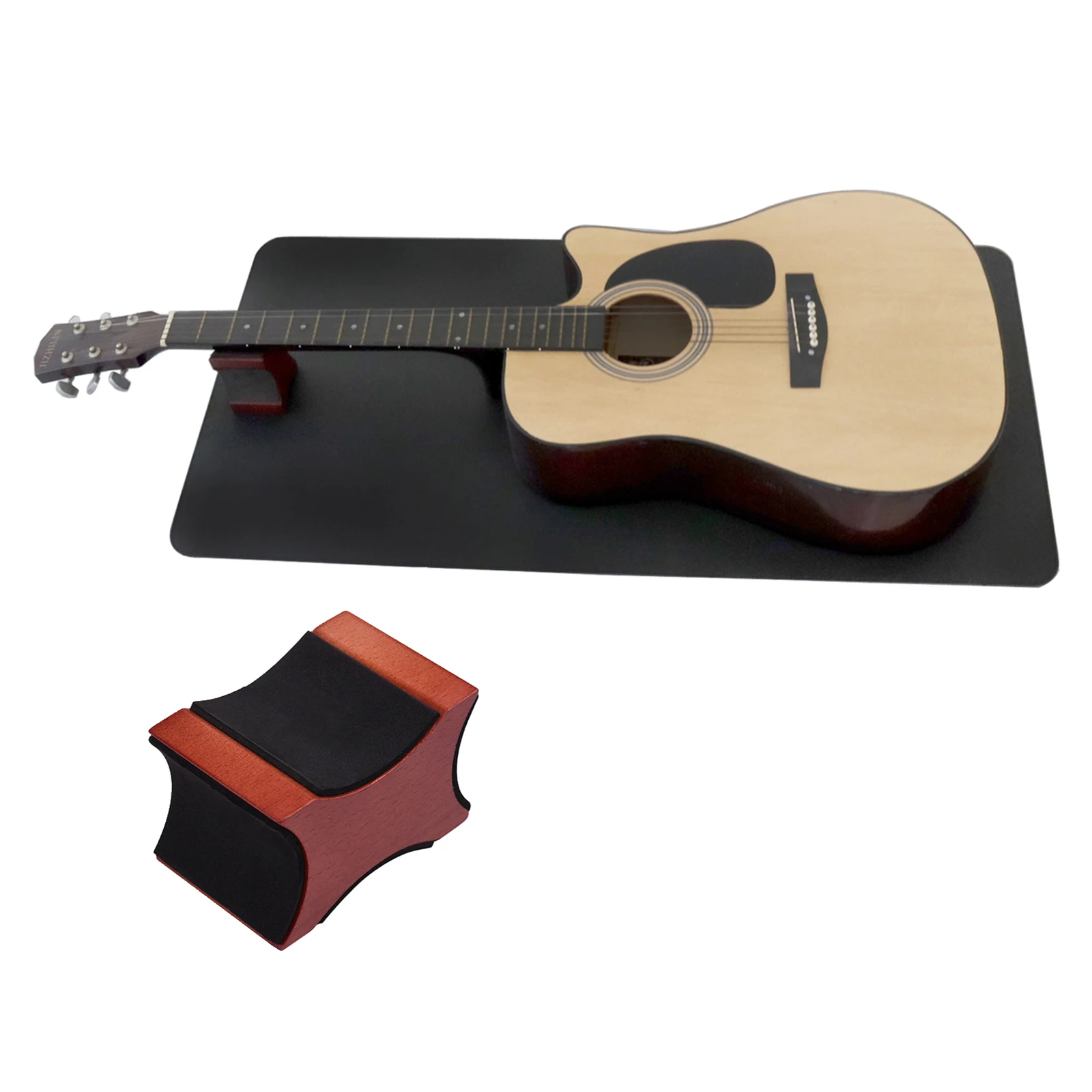 Guitar Work Mat with Neck Rest Support Instrument Work Mat Workbench Neck Pillow Mat Set for Clean and Repair Care