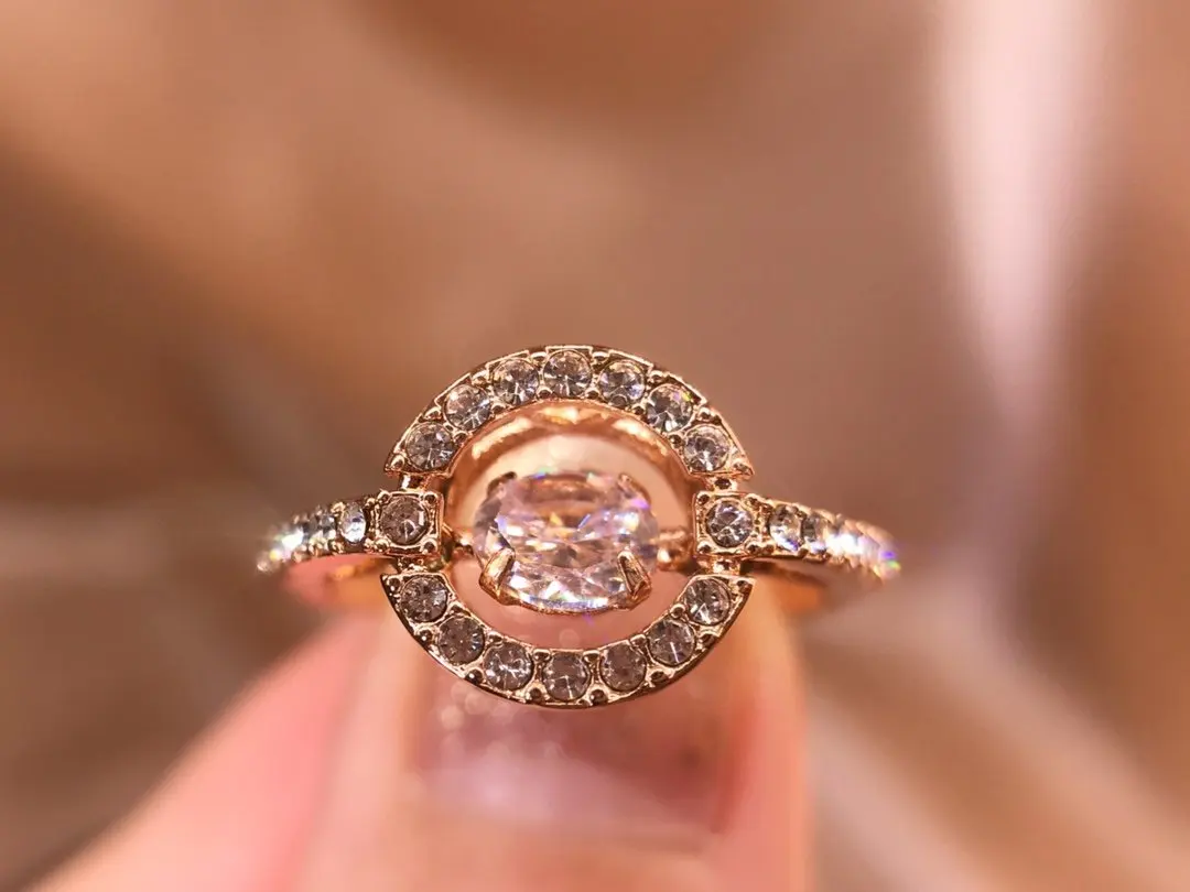 swa moda conjunto de jóias charme original anel feminino batendo em forma de coração brincos femininos colar pulseira presente romântico