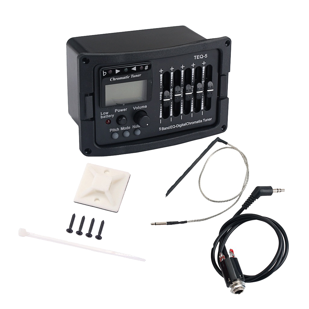 5 Bands Acoustic Guitar, EQ Equalizer Preamp, Micro Piezo Tuner with