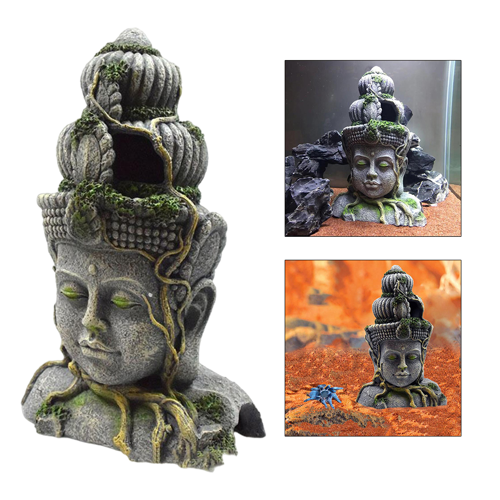 Guanyin Bodhisattva Statue Head Fish Tank Landscaping Ornament Simulation Crafts Aquarium Decorations Fish Entertainment