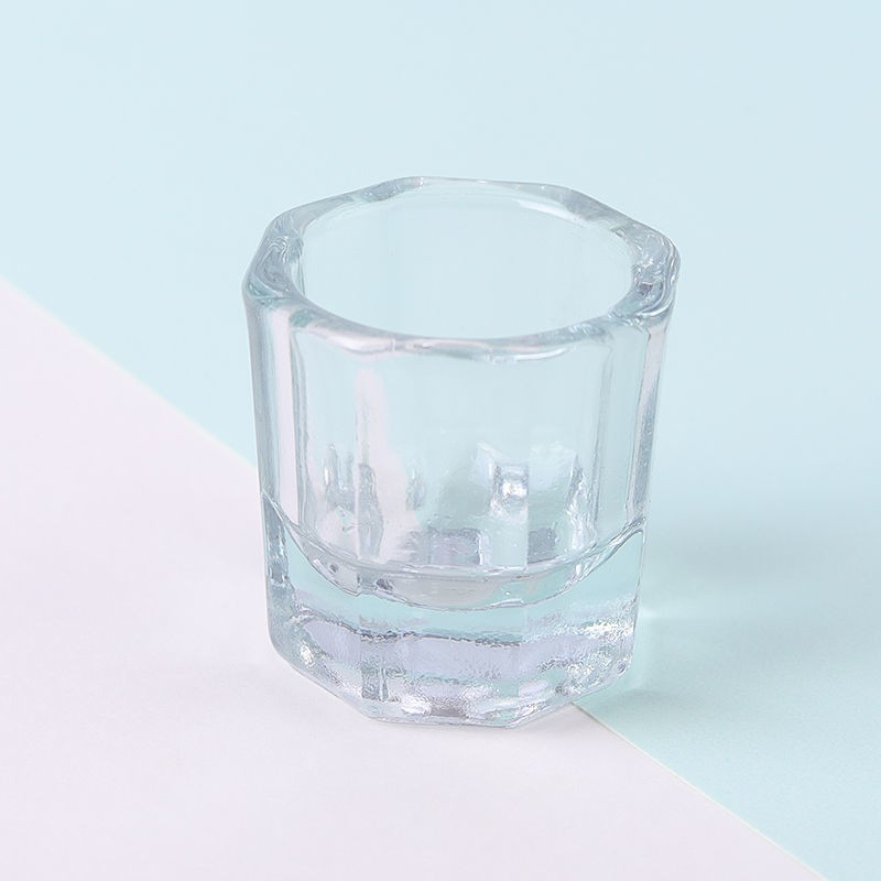 Crystal Glass Powder Liquid Nail Cup Dappen Dish Lid Bowl Cup Holder Equipment Nail Tools Nail Polish Small Capacity Glass Cup