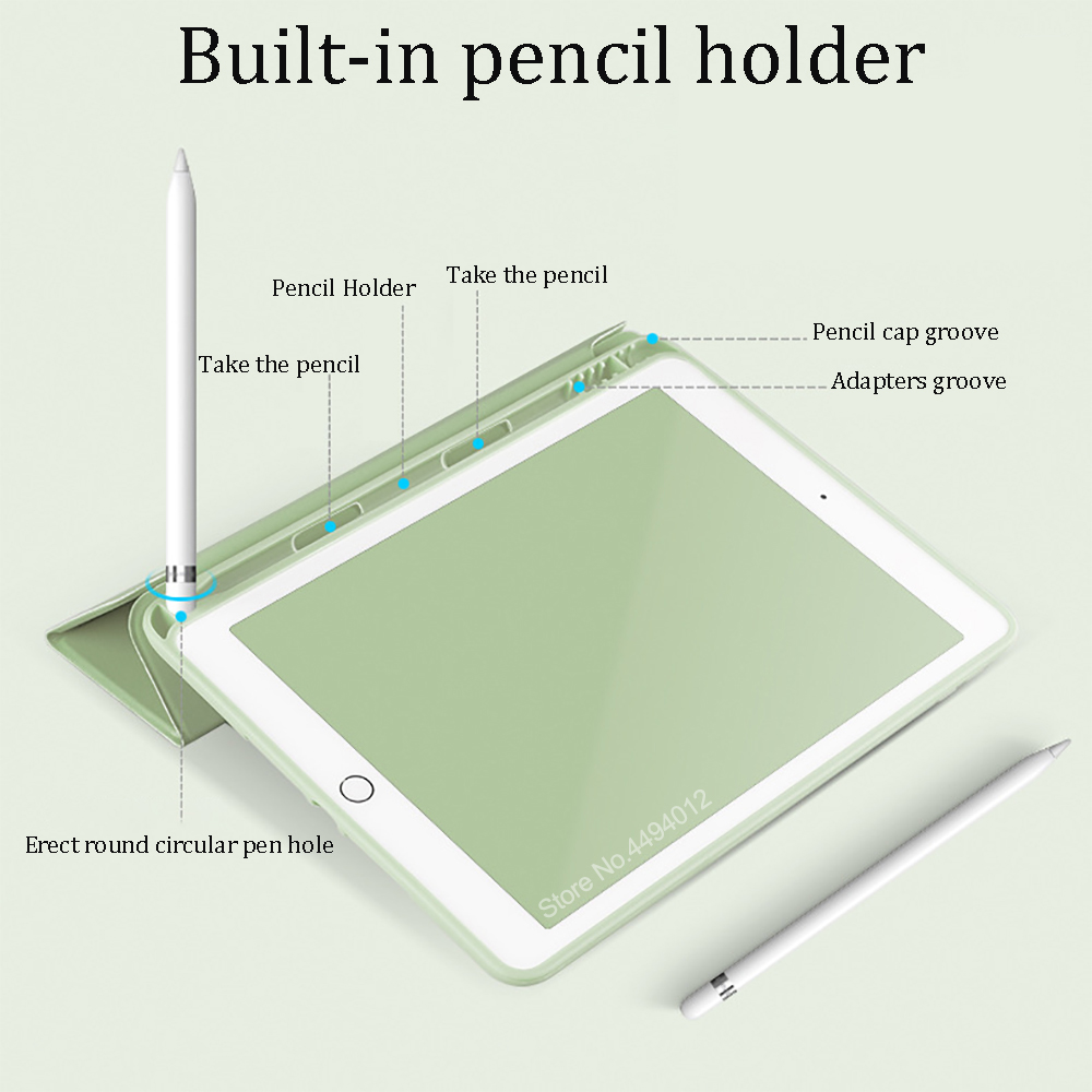 Case For 2021 iPad 10.2 7 8 9th 2018 2017 9.7 5th 6th Mini 5 2021 Pro 11 10.5 Air 3 4 Smart Cover With Pencil Holder Generation