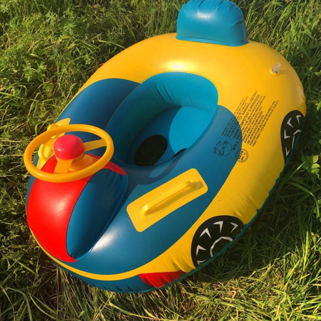Baby Swimming Float Boat with Steering Wheel Summer Swim  Beach Supplies