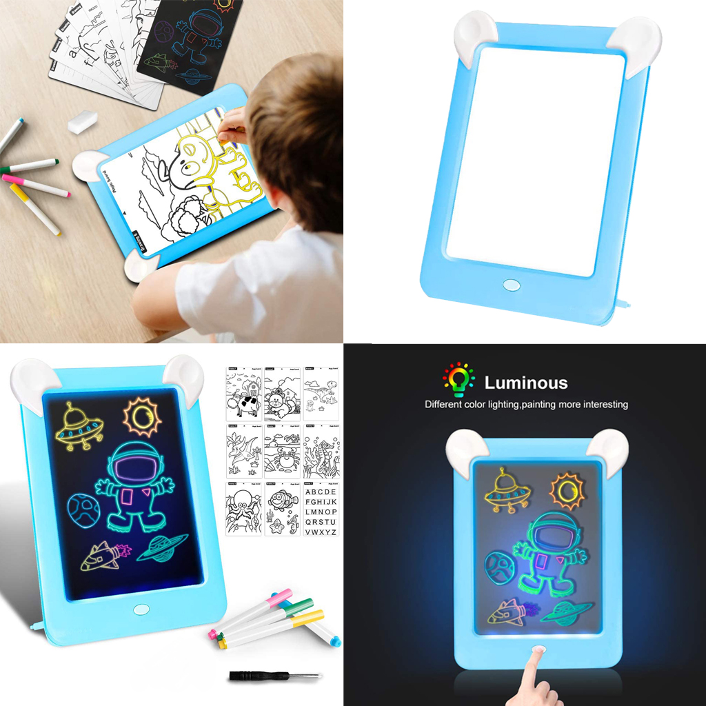 LED Luminous Drawing Board Graffiti Doodle Drawing Tablet, Kids Educational Toys