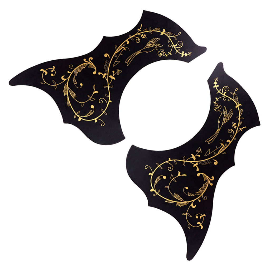 Left Right Handed 40/41'' Folk Guitar Pickguard Scratch Plate Black+Gold