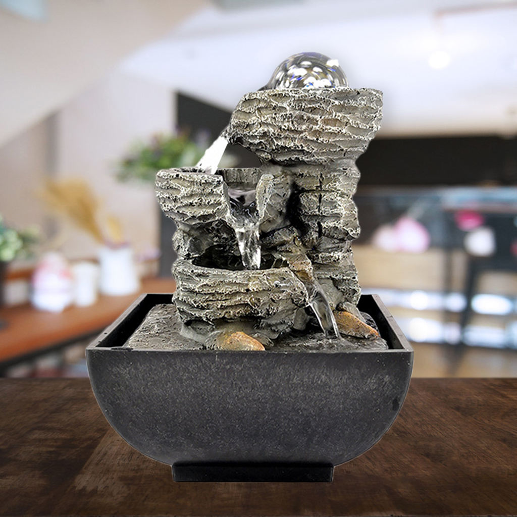Tabletop Water Fountain Water Fountain Waterfall Fountain Zen Meditation Indoor Waterfall Chinese Fengshui Ornaments