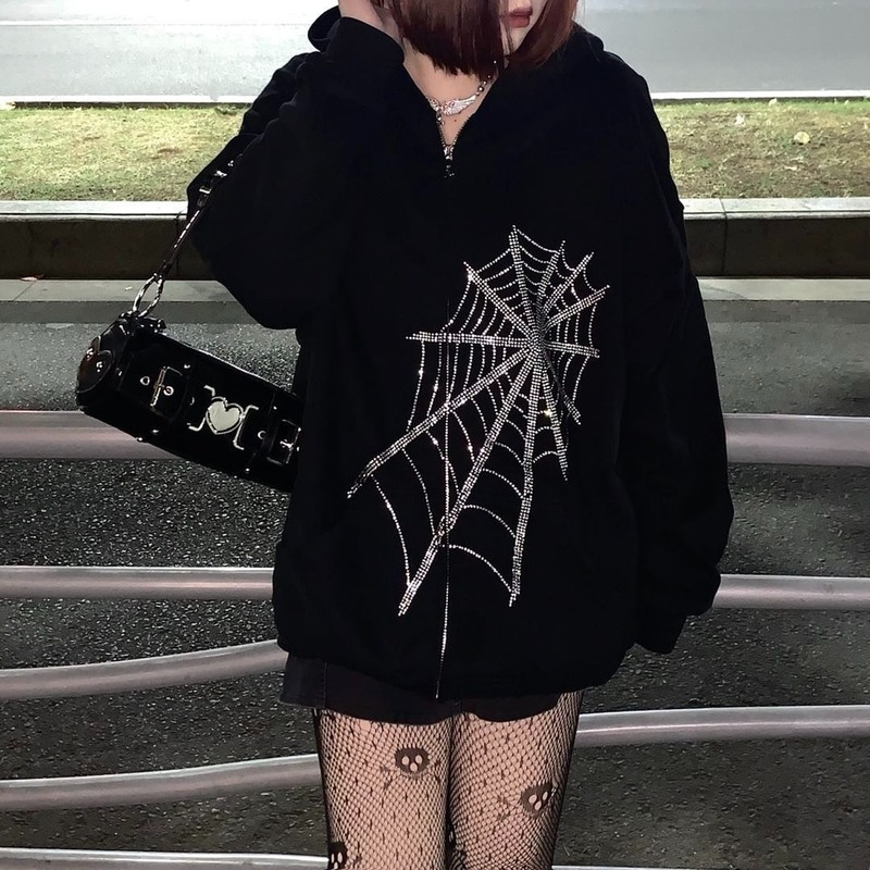 Autumn winter zipper hooded sweater 