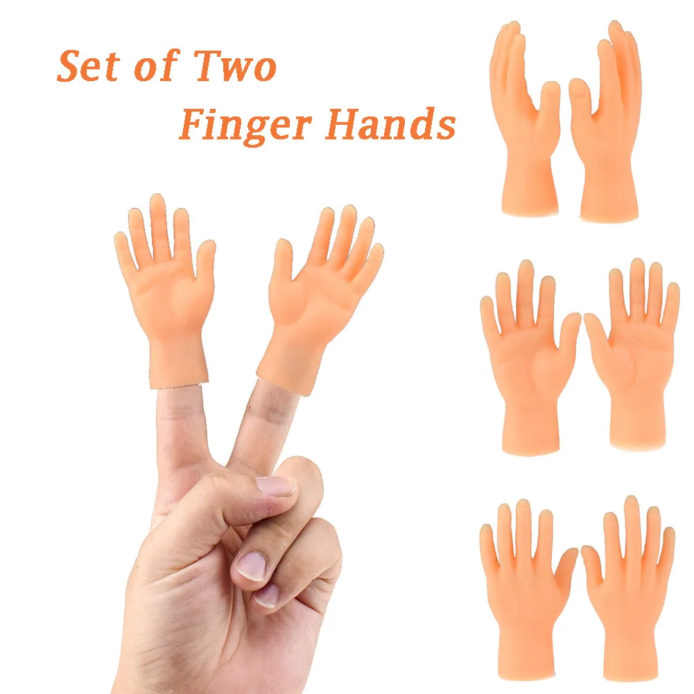 2X kleine Finger Hände Hand Finger Puppen Hände Requisiten Spielzeug LQ 