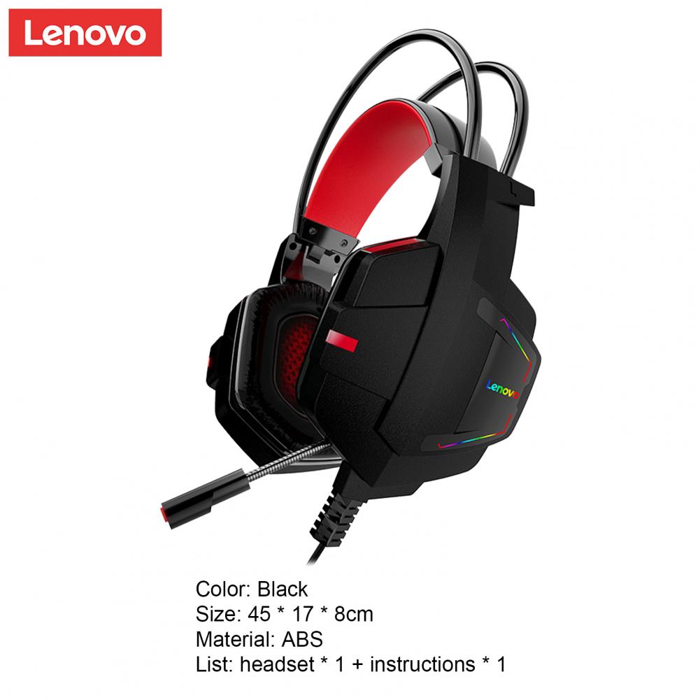Lenovo Hu85 Gaming Headphone Wired USB Cool Noise Reduction Effect Lighting ABS Over-Ear Headphone HiFi Surround Cool Lighting 23 Hd2fb729197034a59aa08d527f75e5b34K