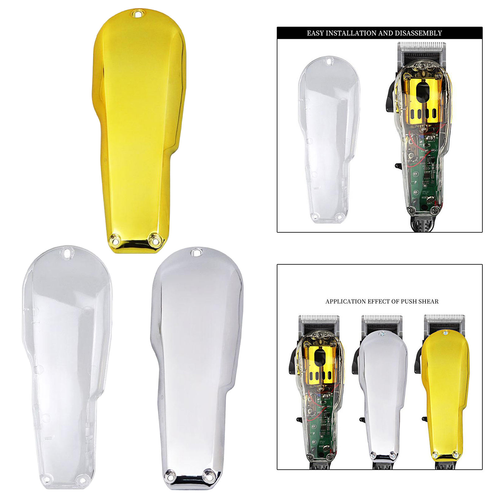 Detachable DIY Front Housing Transparent Cover Case for Wahl 8147-035 808 Cordless Electric Clipper