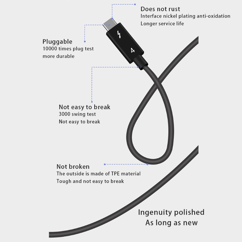 Usb c thunderbolt 4 tipo c cabo