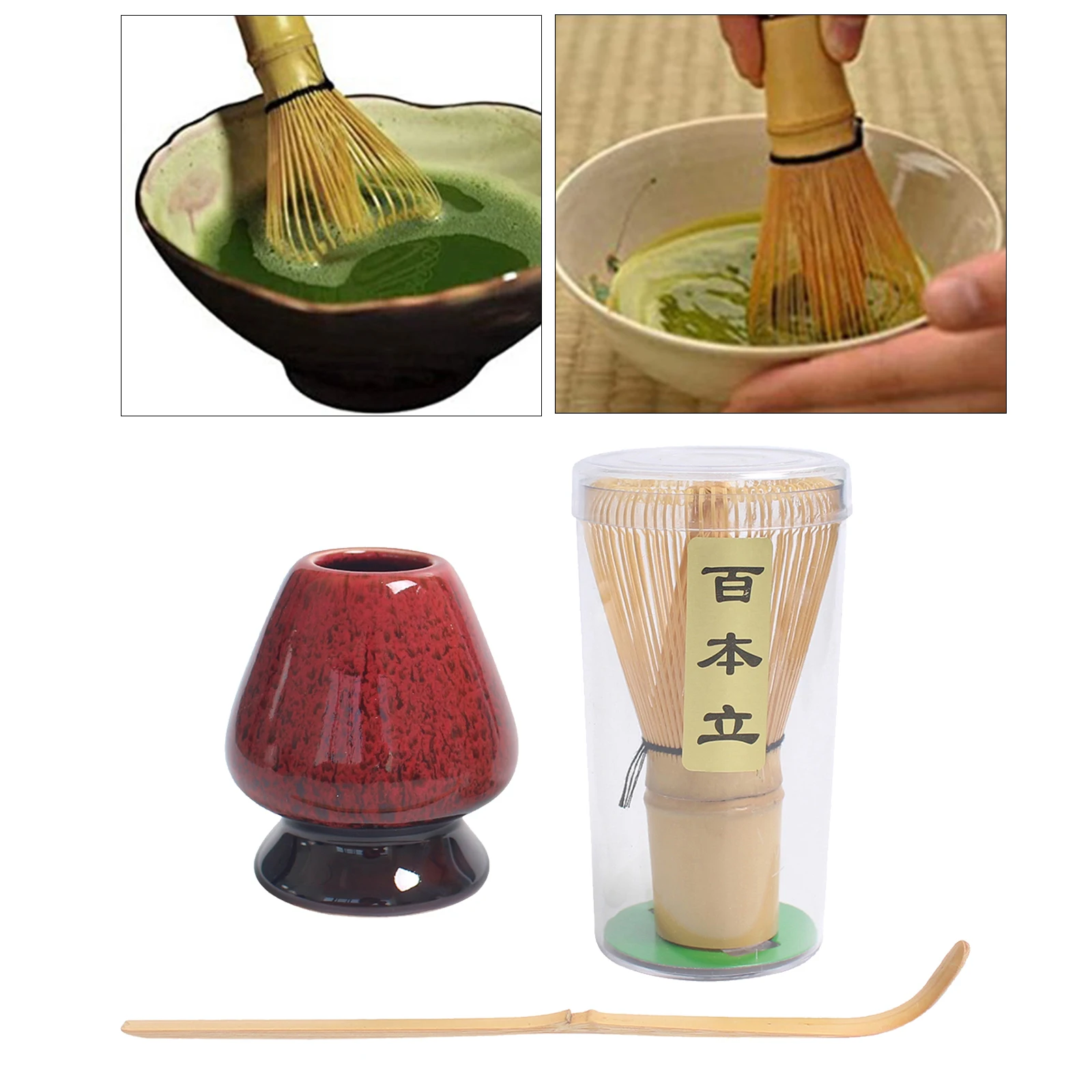 Traditional Matcha Tea Whisk Set Exquisite Ceramic Whisk Holder Easy to Use