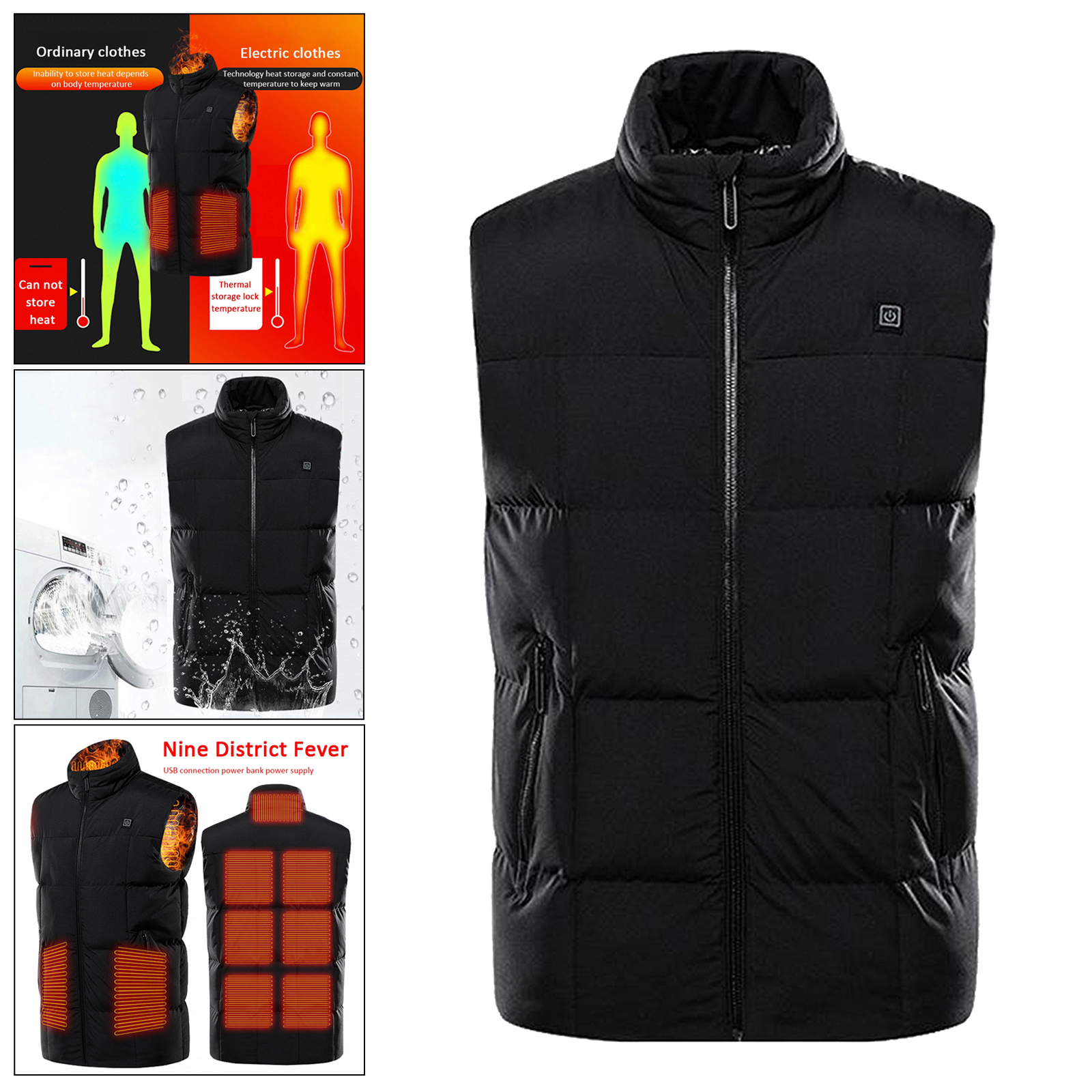 Heated Vest for Women and Men, Smart Electric Heating Vest Rechargeable, Body