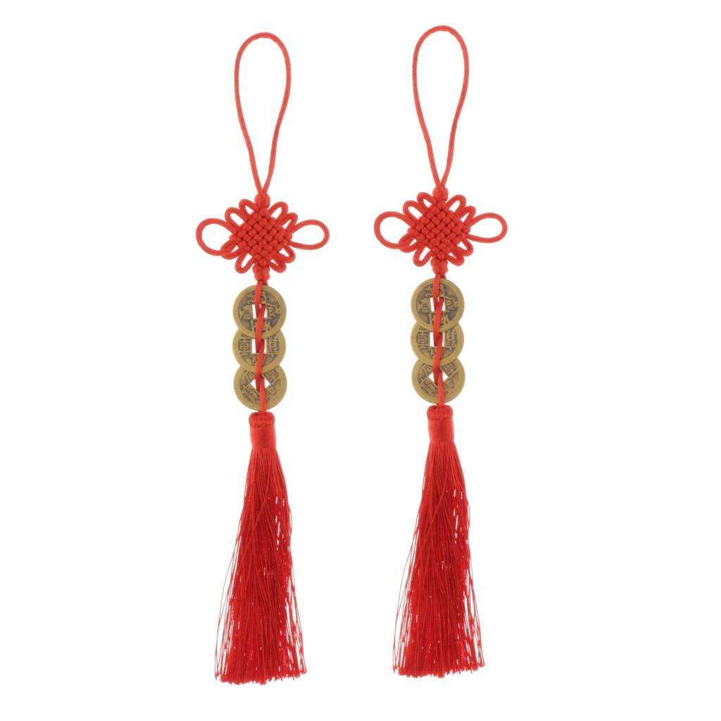 Qing  Chinese Knot Good Luck Coins Fortune Auspicious Lucky Car Decor