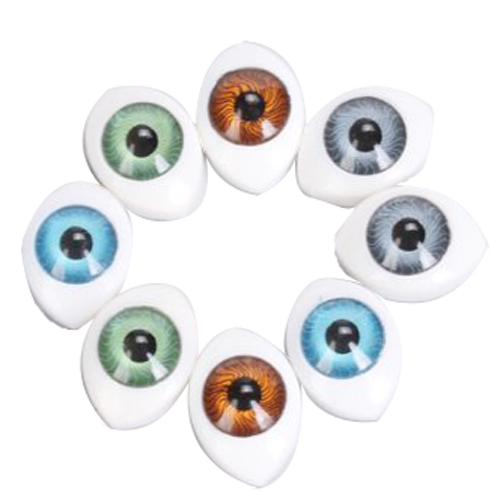 MagiDeal 4 Color 8Pcs Plastic Oval Hollow Back Plastic Eyes for Doll Animal Puppet Mask DIY Craft Toys Accessory 8mm