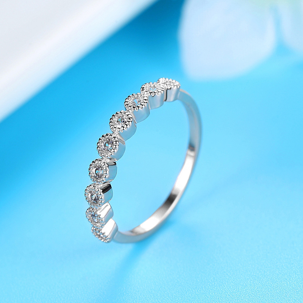 Recente e Versátil Anel de Casal Anel de Zircão Temperamento Criativo Novo Moda Simples 1 Recente e versátil temperamento criativo novo anel