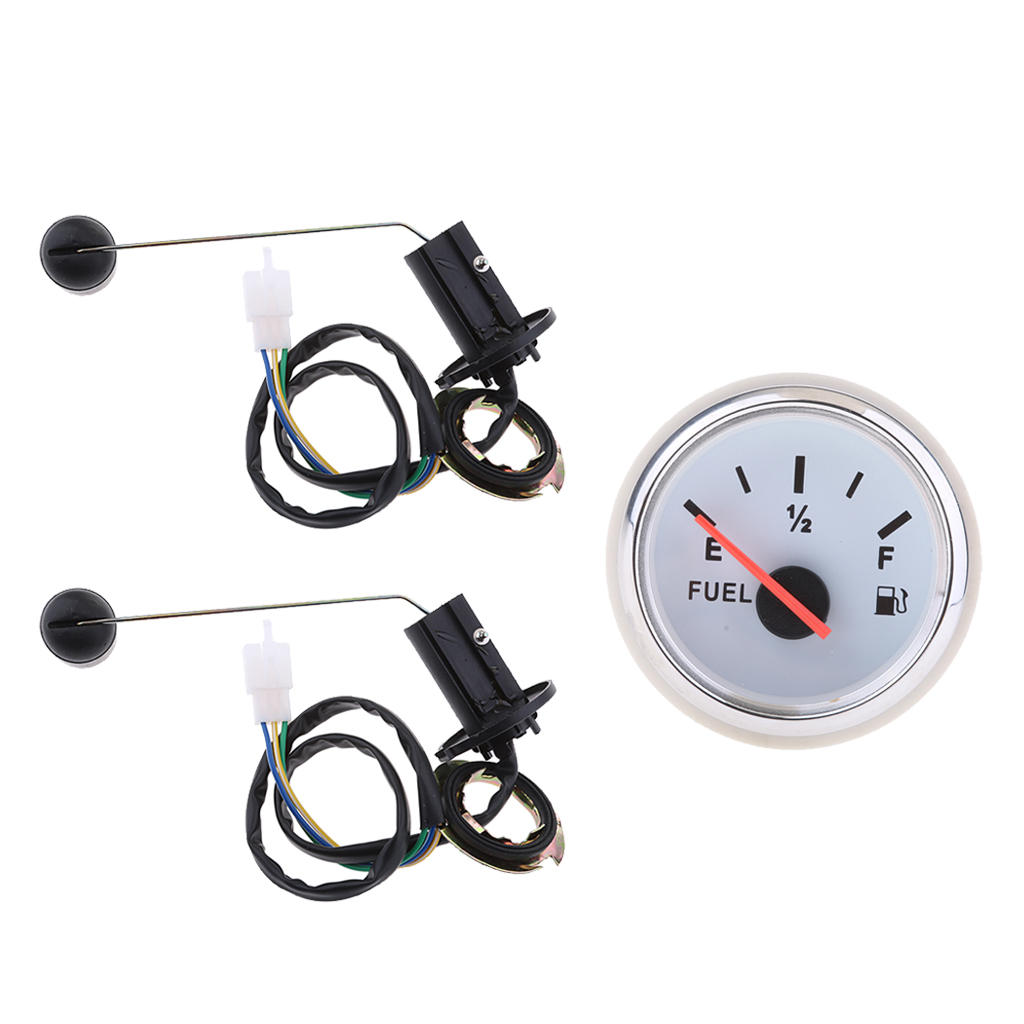 3 X Boat Marine Fuel Level Gauge LED +fuel Guage Level Sensor White