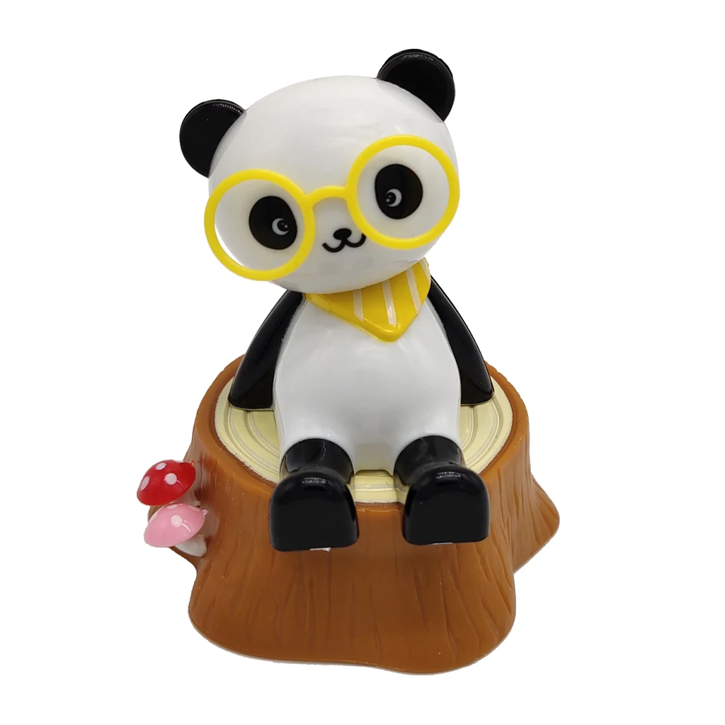 Solar Powered Dancing Panda Swing Figure Joke Toy Home Car Ornament 