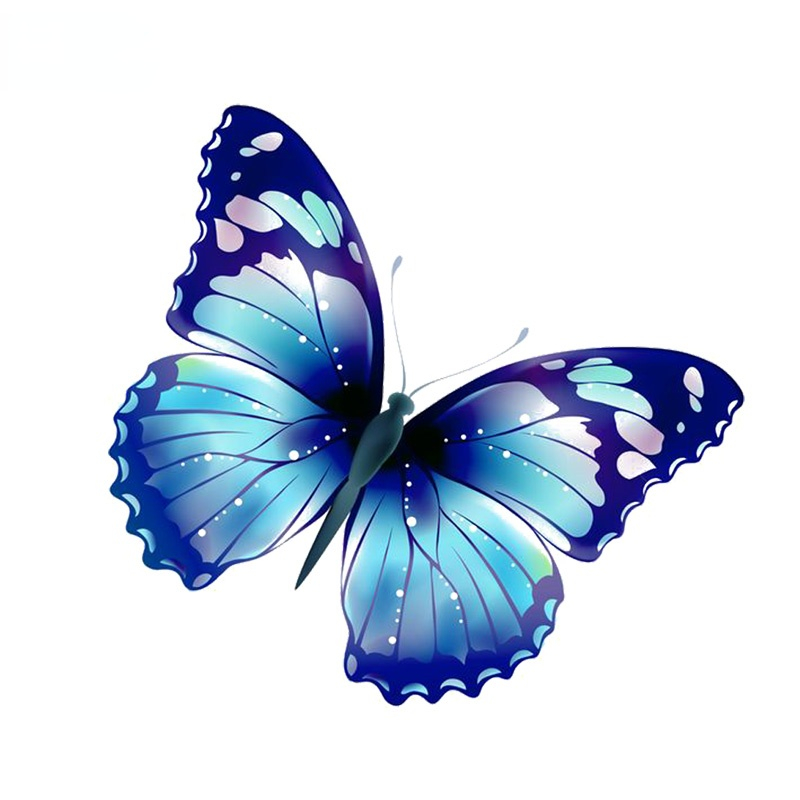 Autoaufkleber Blauer Schmetterling Persönlichkeit Kreativer Aufkleber Autodekoration Autofenster Stoßstangenaufkleber Abdeckung Kratzer PVC 14 * 13 cm – Detail 1