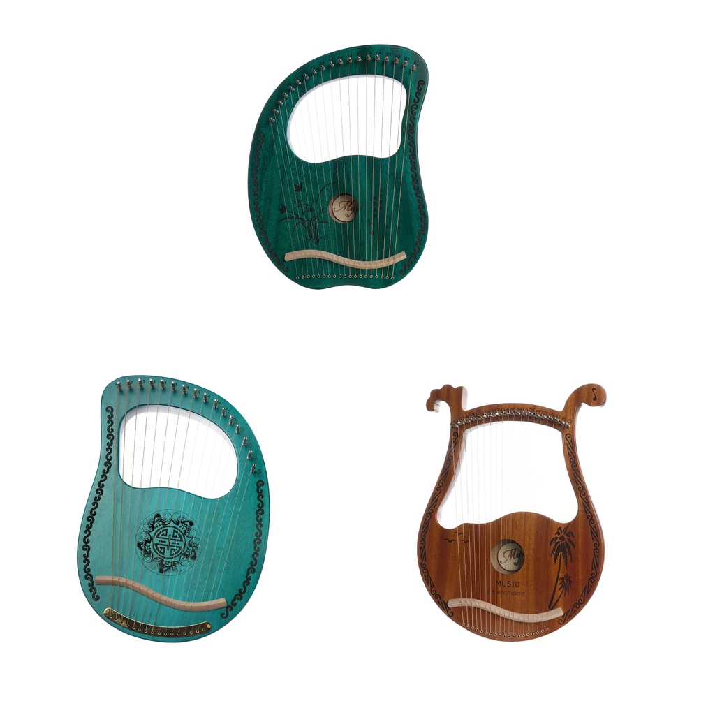Lyre Harp Mahogany with Adjustable Wrench New Year's Gift for Music Lovers Child