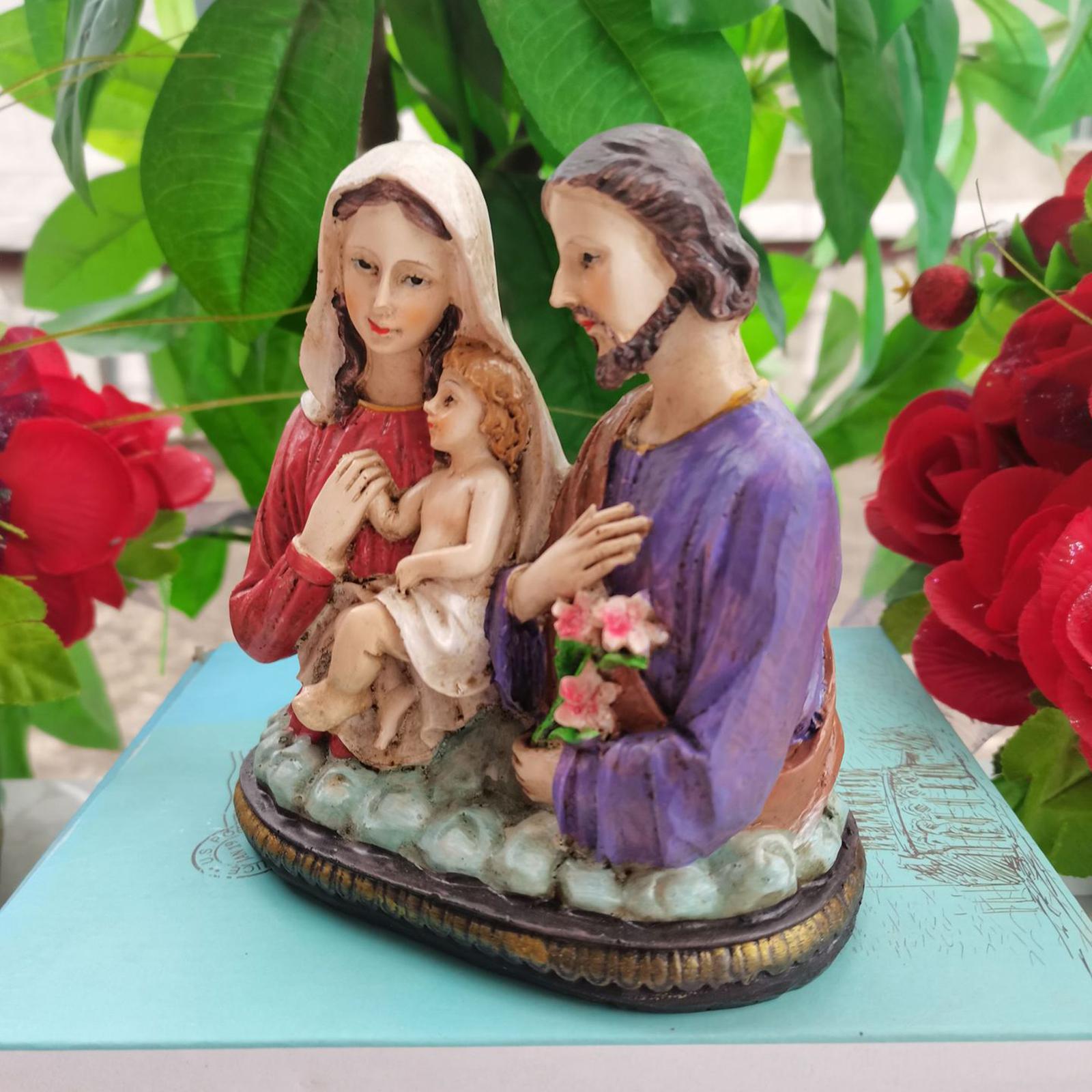 Nativity Scene Home Decor Christ Jesus Mary Joseph Catholic Figurine Xmas Ornament Holy Family Statue Christmas Gift Decors
