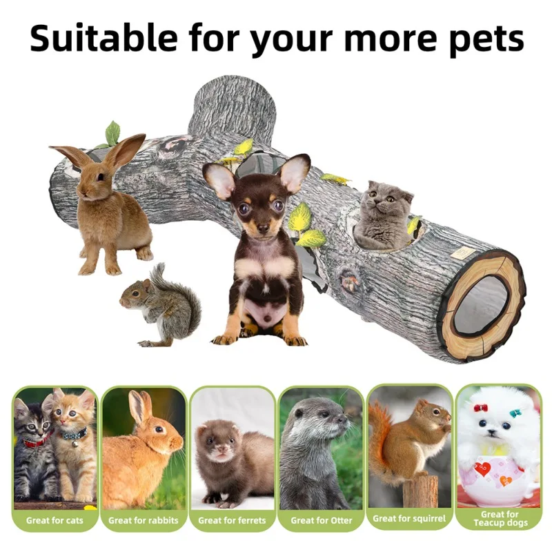 lamb chop dog toy Funny Cat Tunnel Toy Puppy Pet 3 Holes Play Tubes Collapsible Kitten Interactive Puzzle Toys Ferrets Rabbit  Dog Channel Tubes interactive cat toys