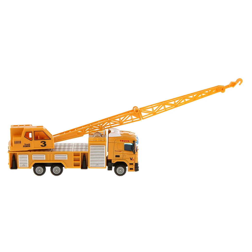 MagiDeal 1Pc 1:64 Diecast Crane Lifter Truck Model Vehicle Car Toys for Railway Railroad Model Building Boys Birthday Xmas Gift