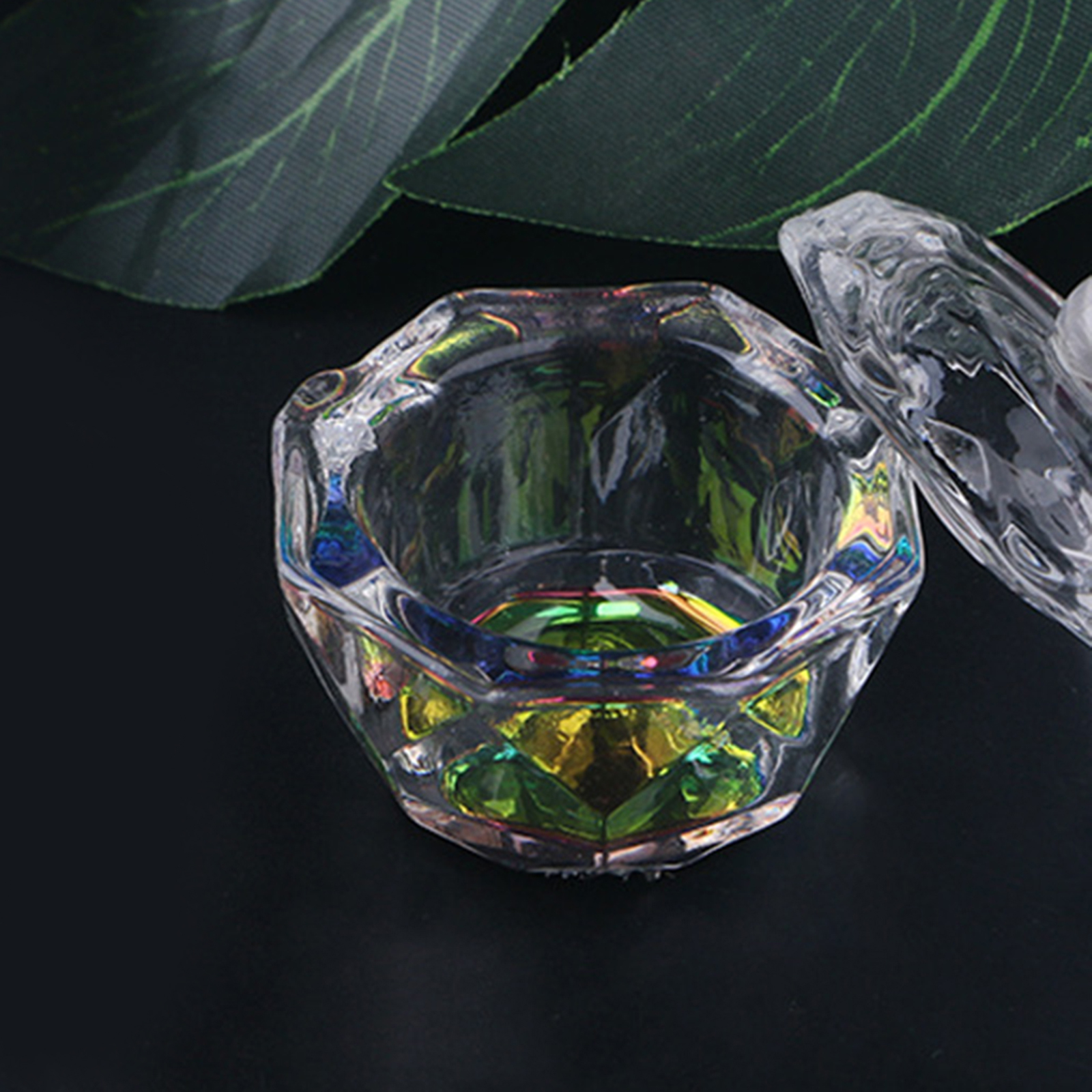 Liquid Powder Dappen Dish Crystal Glassware with Lid for Nail Art Dappen Dish Bowl Glass Crystal Cup Glassware