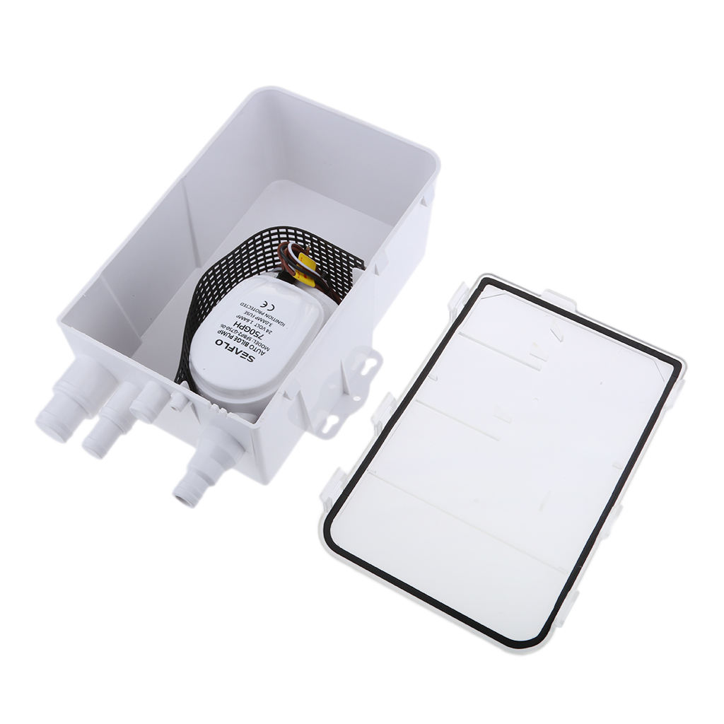 600GPH 24V Shower Sump Pump System Auto Bilge Drain Box Air Vent Boat RV