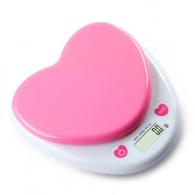 Multi-Function Kitchen Food Scale Digital Display Measures in g oz lb  5kgx1g Beautiful Heart Scale Pink Scale Food Scale - AliExpress