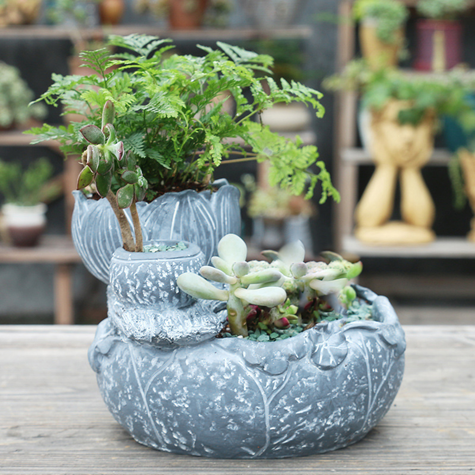 Planter Flowers Vase Container Home Desktop Table Centerpiece Ornament