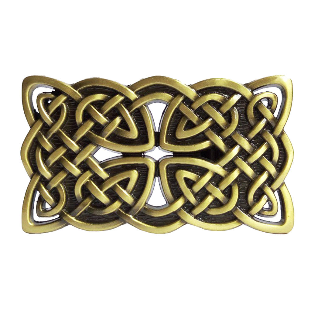 Alloy Men Waist Leather Belt Buckle Irish  Cross Medieval Bronze Gift