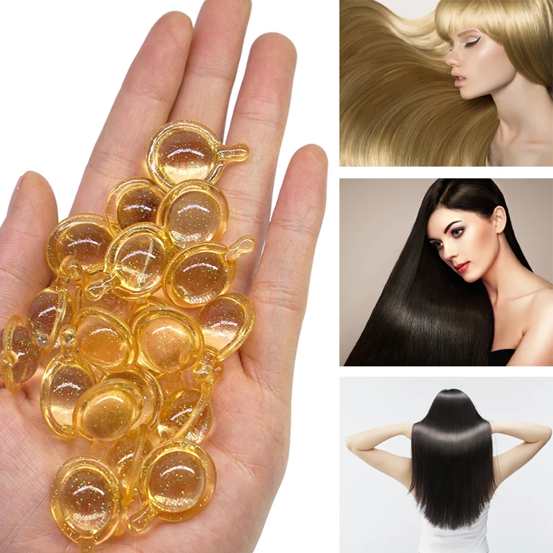 15Pcs Hair Vitamin Capsule Pro Keratin Complex Oil Smooth Silky Hair Serum  Anti Hair Loss Hair Mask Repair Damaged
